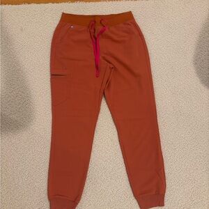 Figs Rust Orange Jogger Scrub Pants